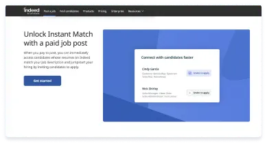 Unlock Matched Candidates with a paid job post. When you pay to post, you can immediately access candidates whose resumes on Indeed match your job description and jumpstart your hiring by inviting candidates to apply.